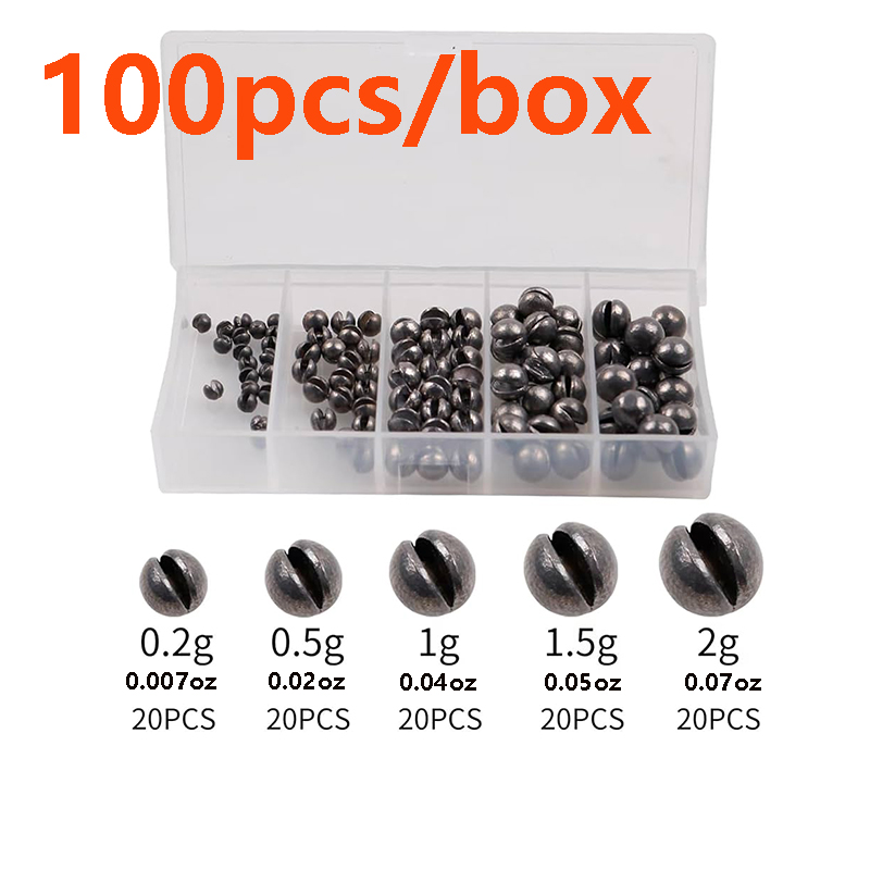 Fishing Line Box - 100 sztuk/pudełko Zestaw ołowianych obciążników jednorazowego