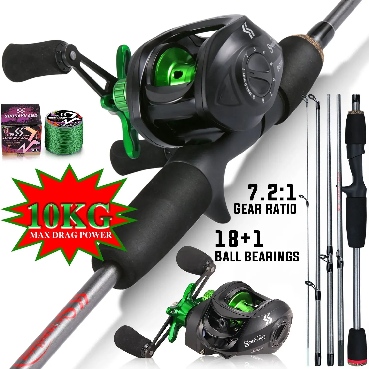 Wędka Sougayilang Combo 1,7 m  – Fishing Line Spooler recenzja i cena